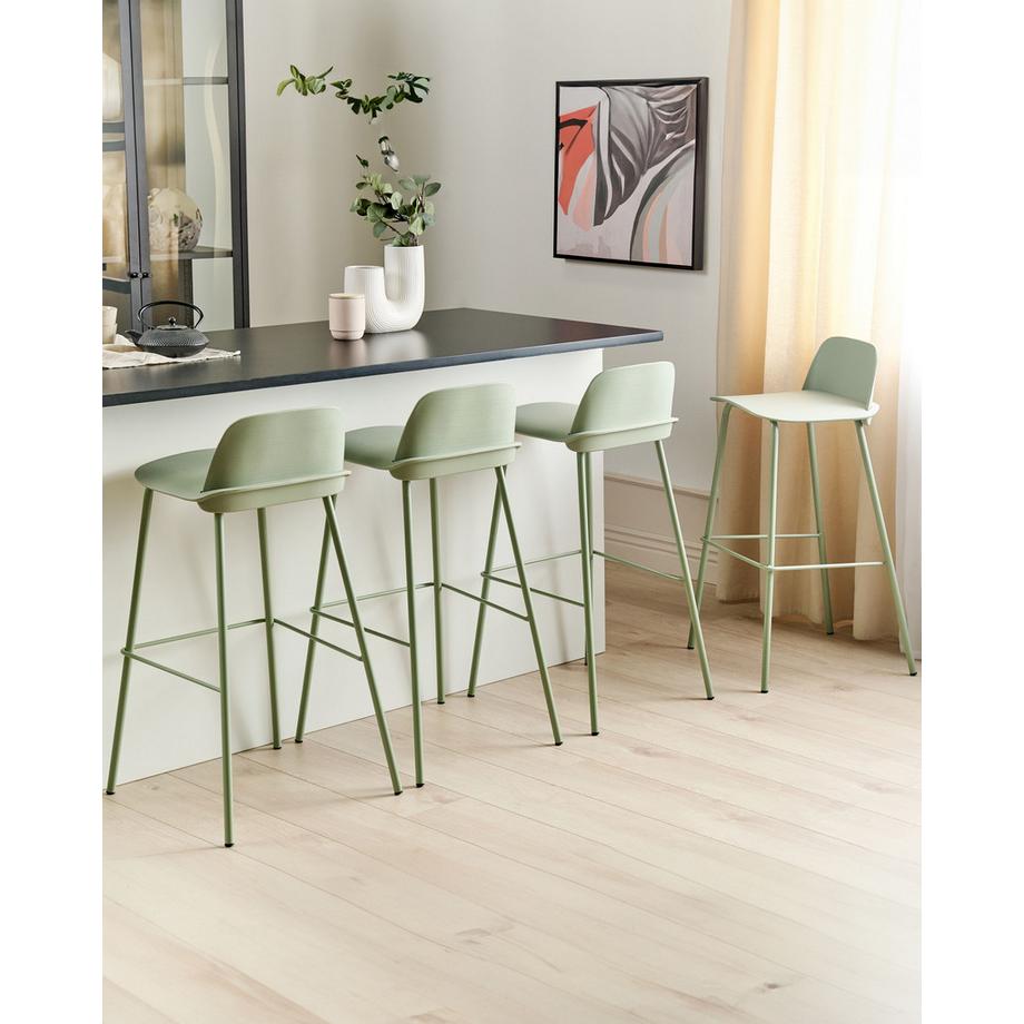 Beliani Lot de 4 chaises de bar en Matière synthétique  MORA  