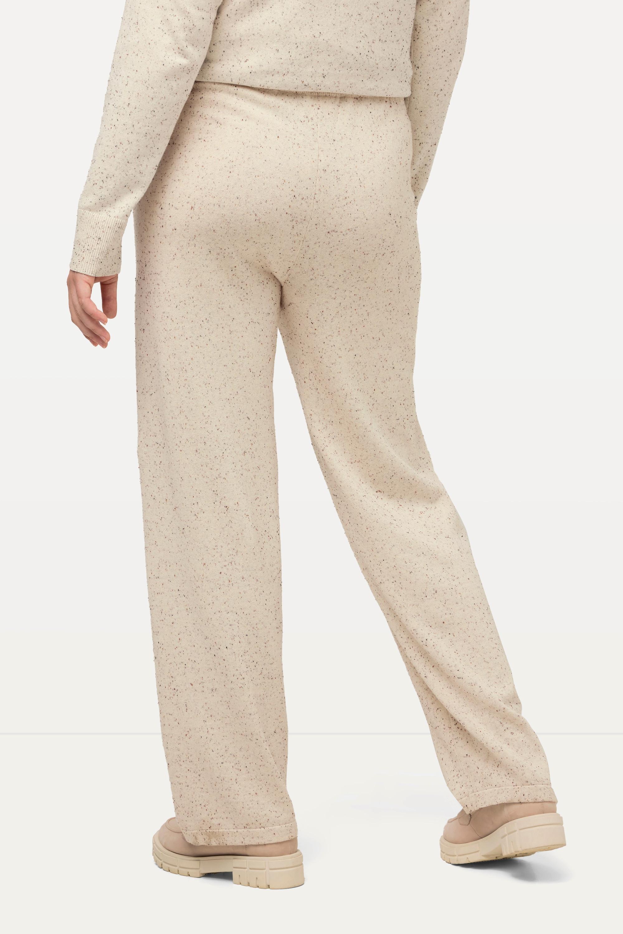 Ulla Popken Rose Strickhose weites Bein Elastikbund  