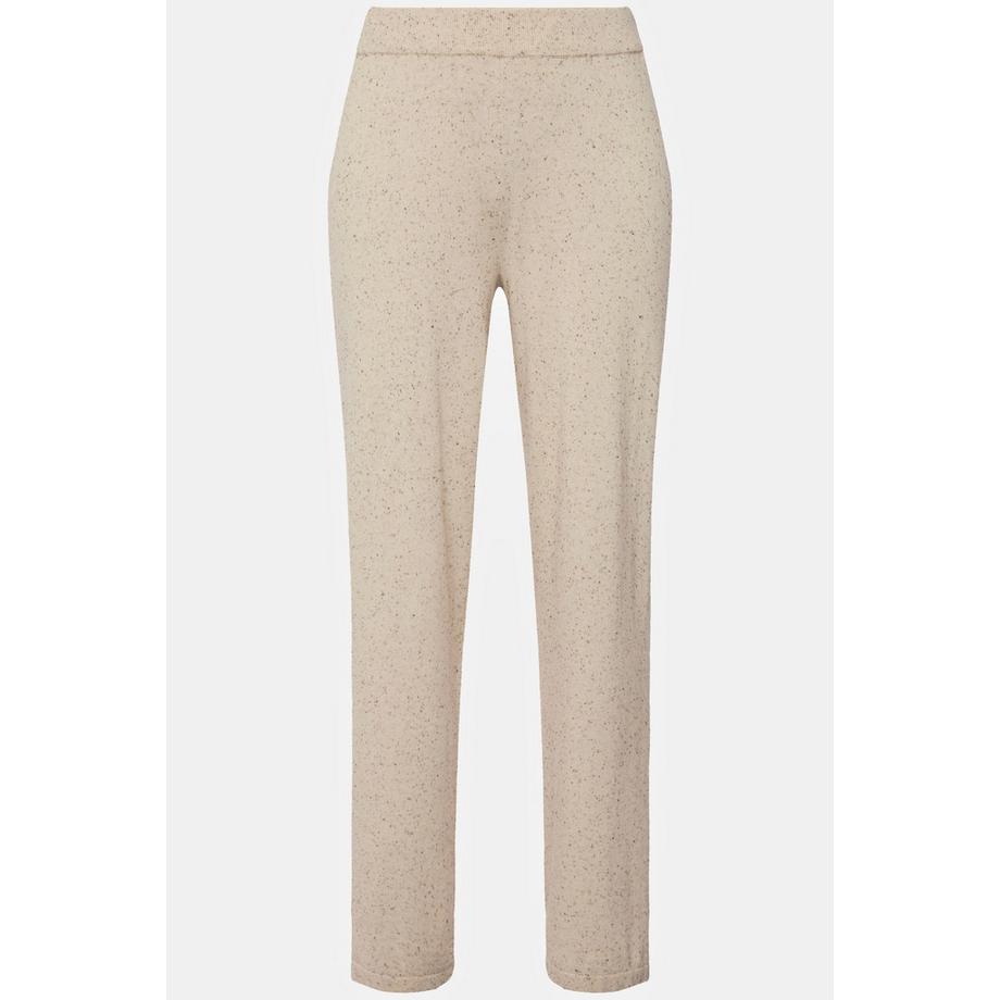 Ulla Popken Pantalon Rose en maille jambe large ceinture élastique  