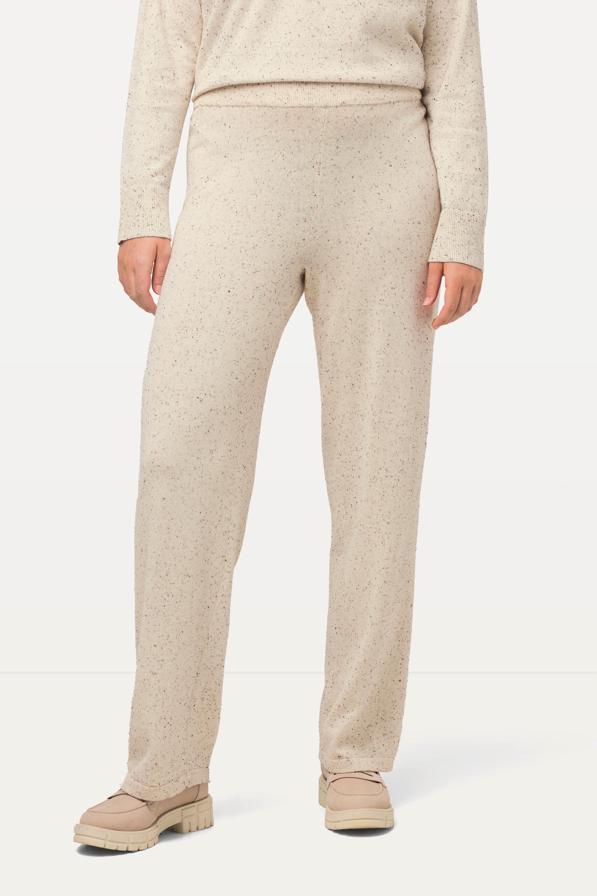 Ulla Popken Rose Strickhose weites Bein Elastikbund  