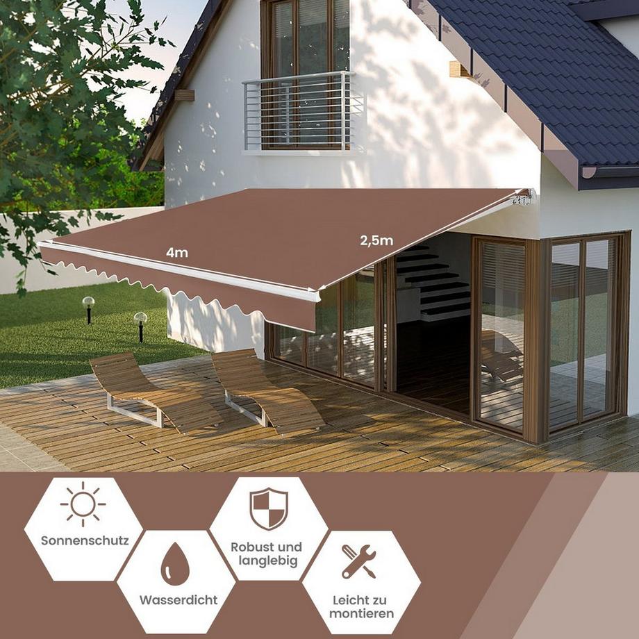 Northix Tenda da sole retrattile con manovella  