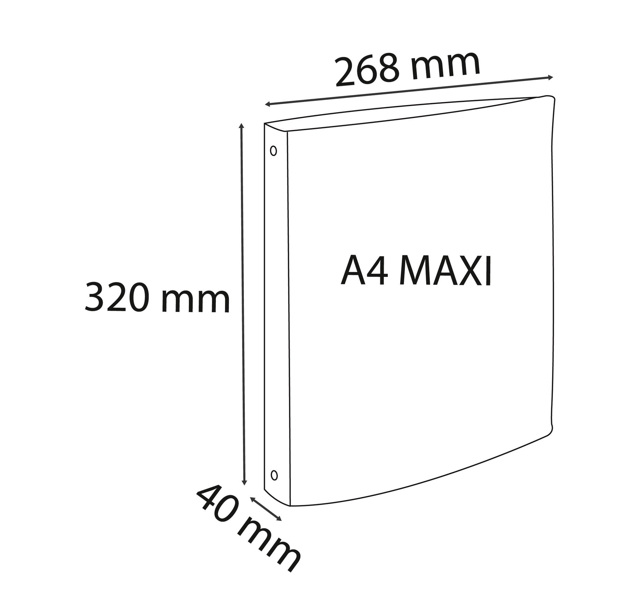 Exacompta Ringbuch aus PP 700µ mit 2 Ringen 30mm, Rücken 40mm, Chromaline, für Format DIN A4 x 15  