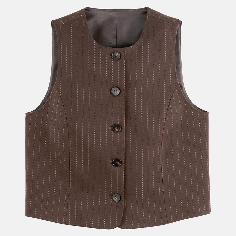 La Redoute Collections Gilet sans manches à rayures  