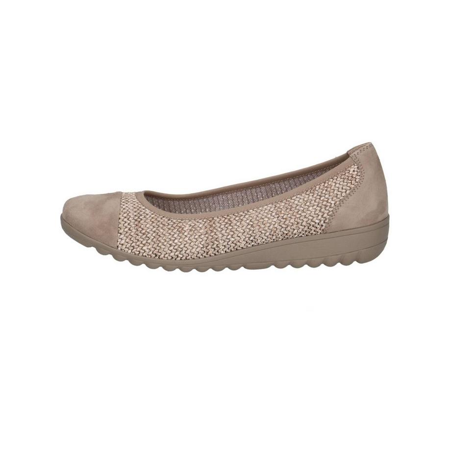 CAPRICE Ballerinas mit gewebtem Obermaterial und metallischem Zeh  
