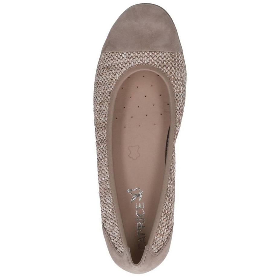 CAPRICE Ballerinas mit gewebtem Obermaterial und metallischem Zeh  