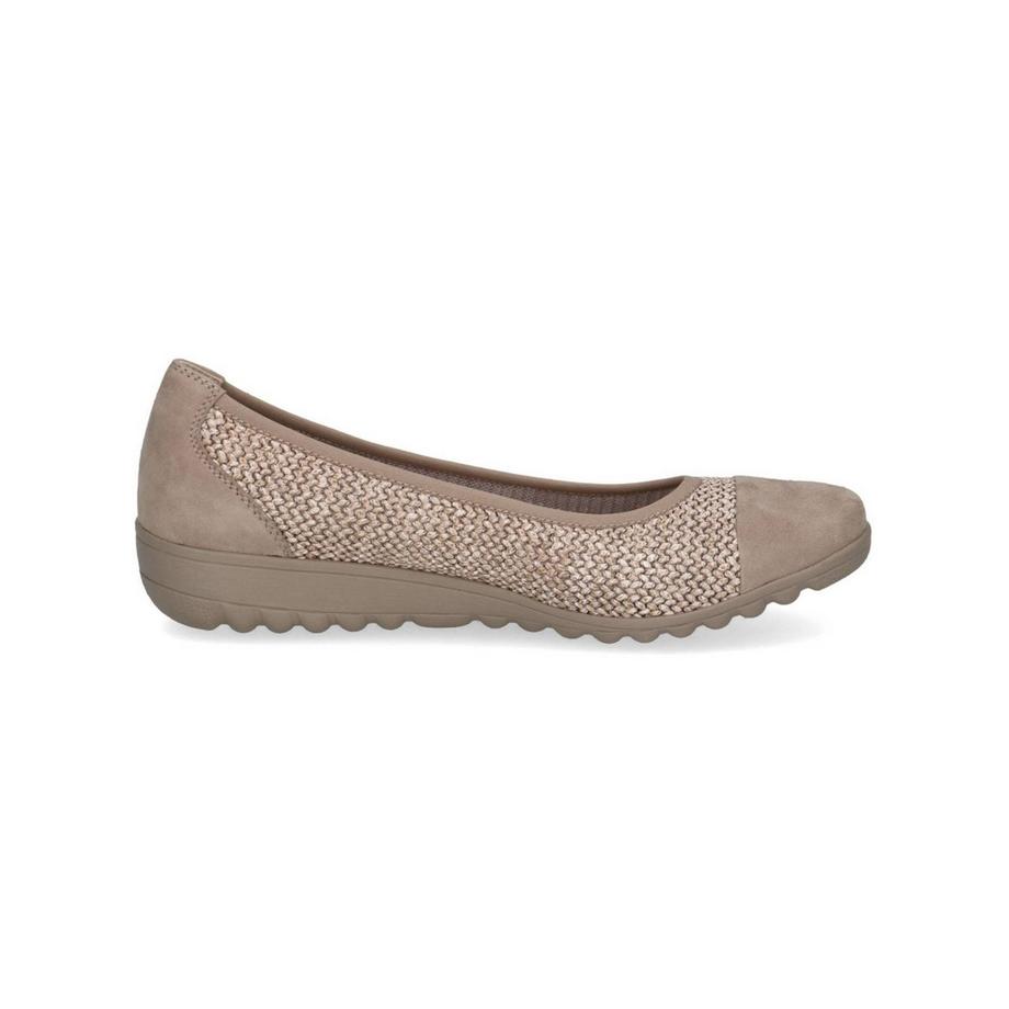 CAPRICE Ballerinas mit gewebtem Obermaterial und metallischem Zeh  