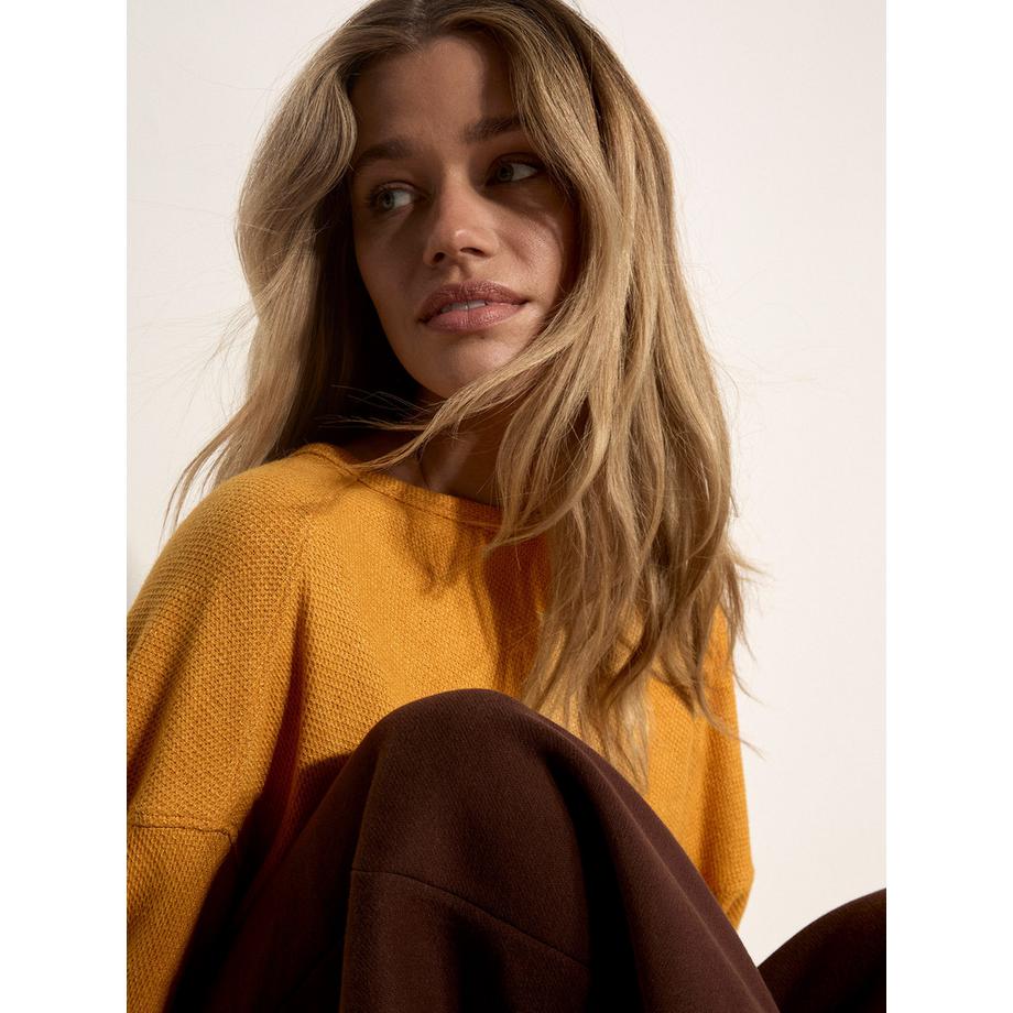 APRICOT Haut oversize en maille nid d’abeille  