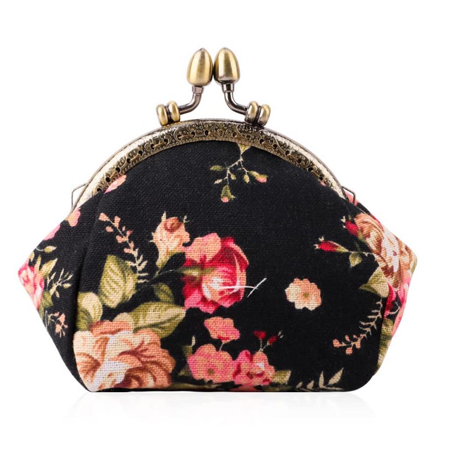 Floral Münzgeldbörse Münzgeldbörse Retro Tasche