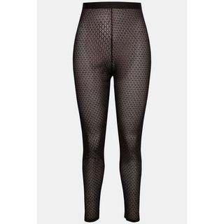 Ulla Popken  Leggings con pizzo a diamante ed effetto velato 