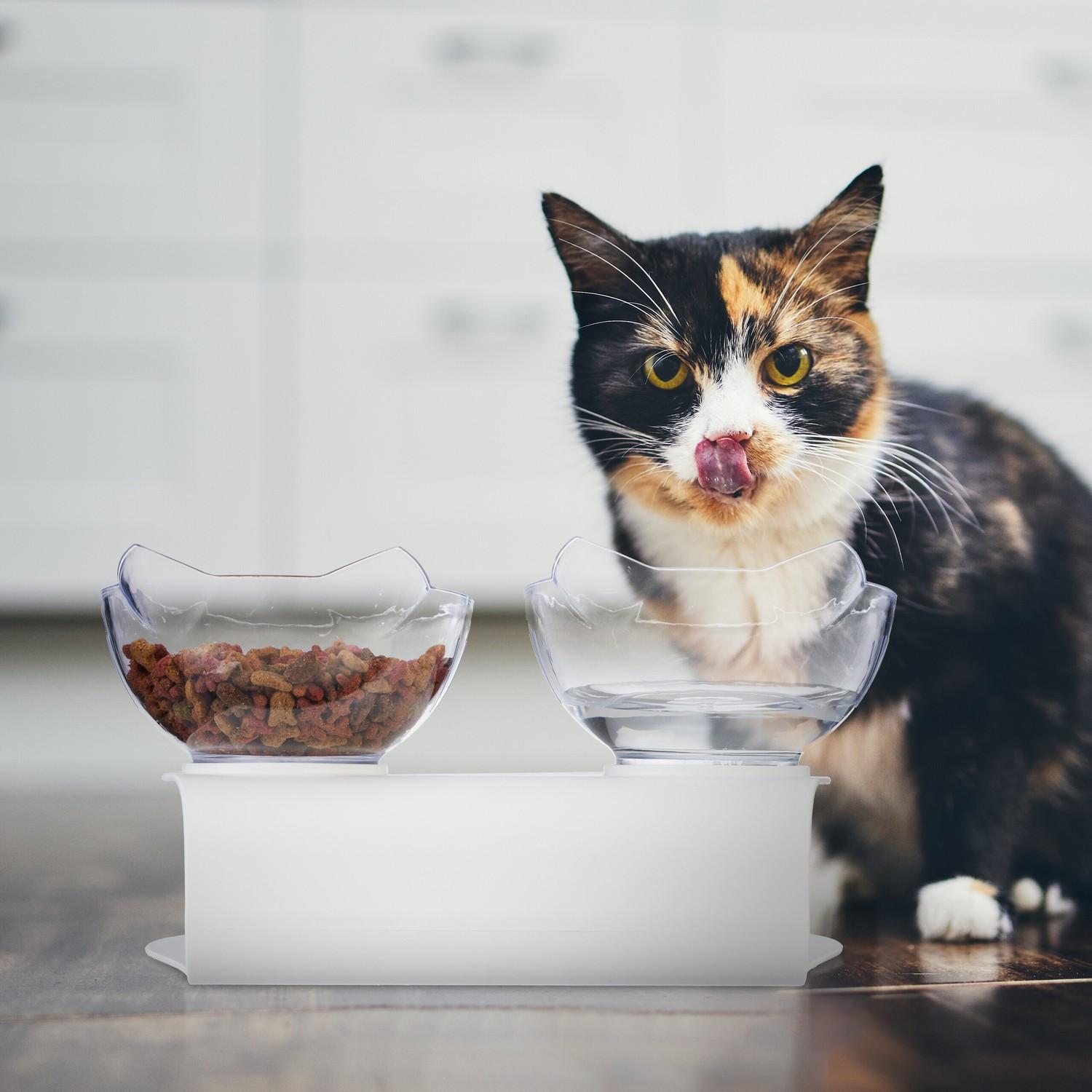 Northix  Stazione di alimentazione per gatti con ciotole 