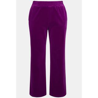 Ulla Popken  Pantalon en velours côtelé, jambe droite, large et élastique 