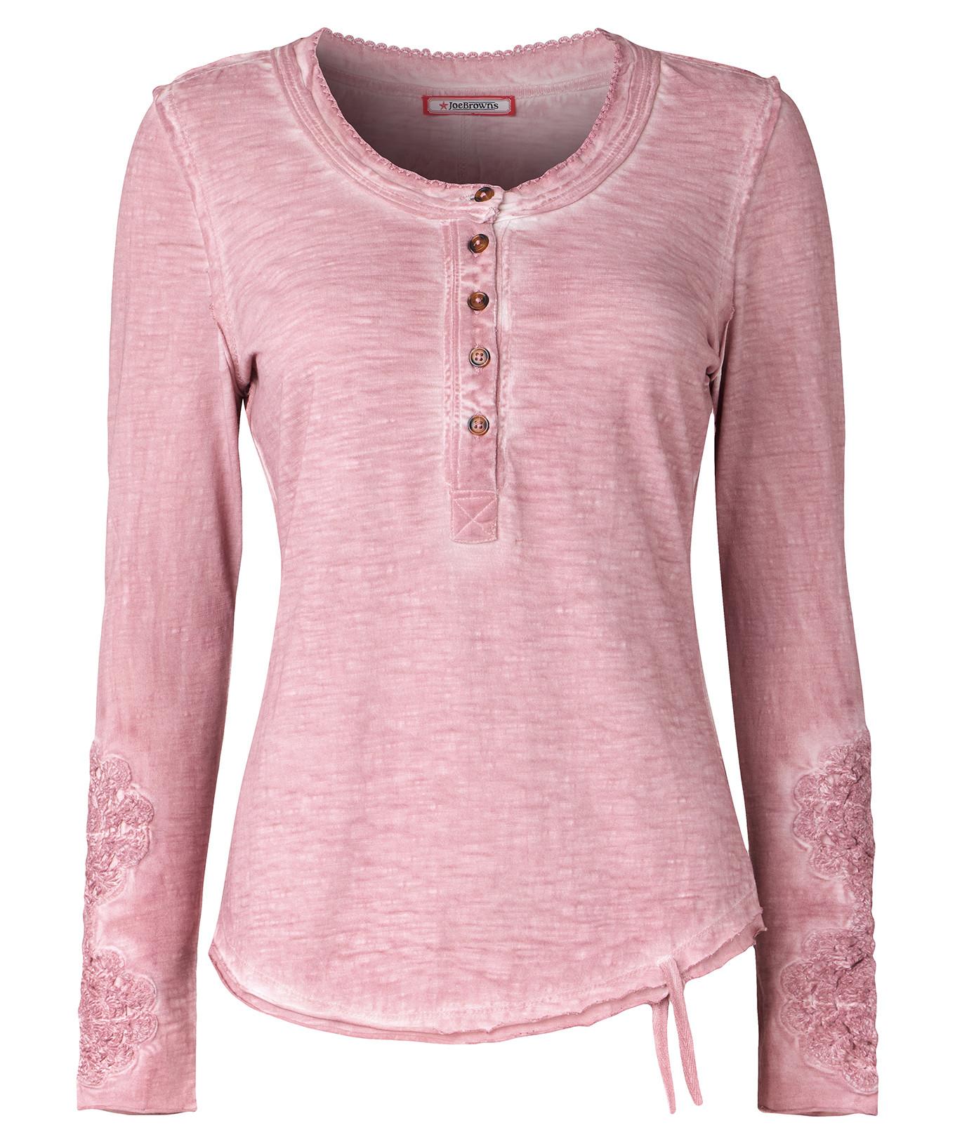 Joe Browns  Henley-Top mit Häkel-Patch 