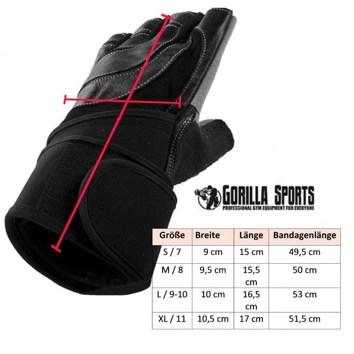 Gorilla Sports  Trainingshandschuhe inkl. Bandage 