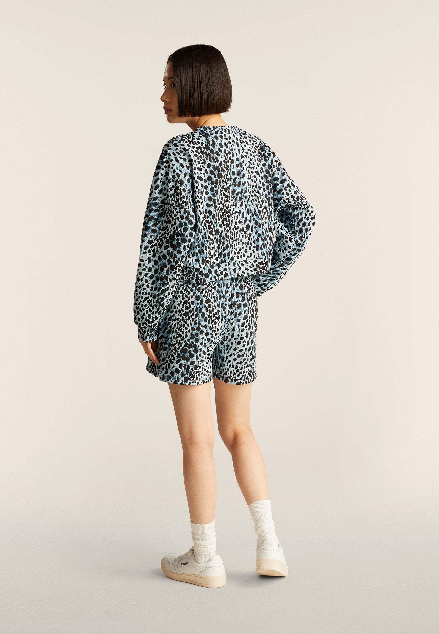 FREDDY Animal Print Cropped Sweatshirt  