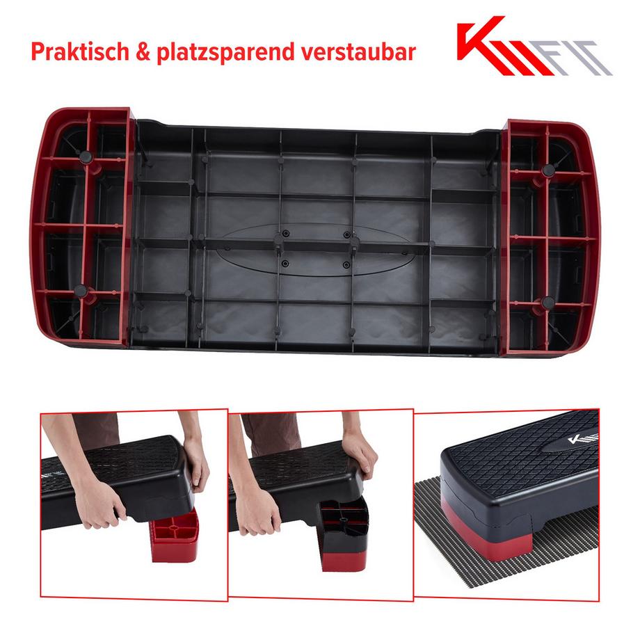 KM-Fit  Steppbrett Fitness Stepper-Brett Stepbank 2-Höhen 