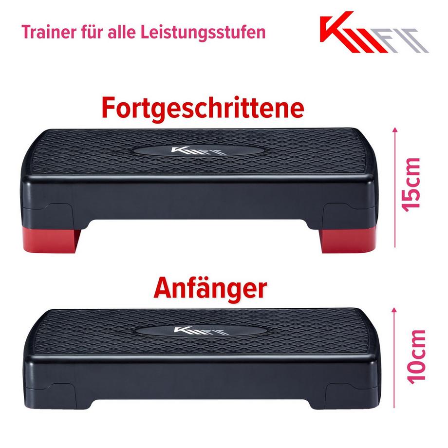 KM-Fit  Steppbrett Fitness Stepper-Brett Stepbank 2-Höhen 