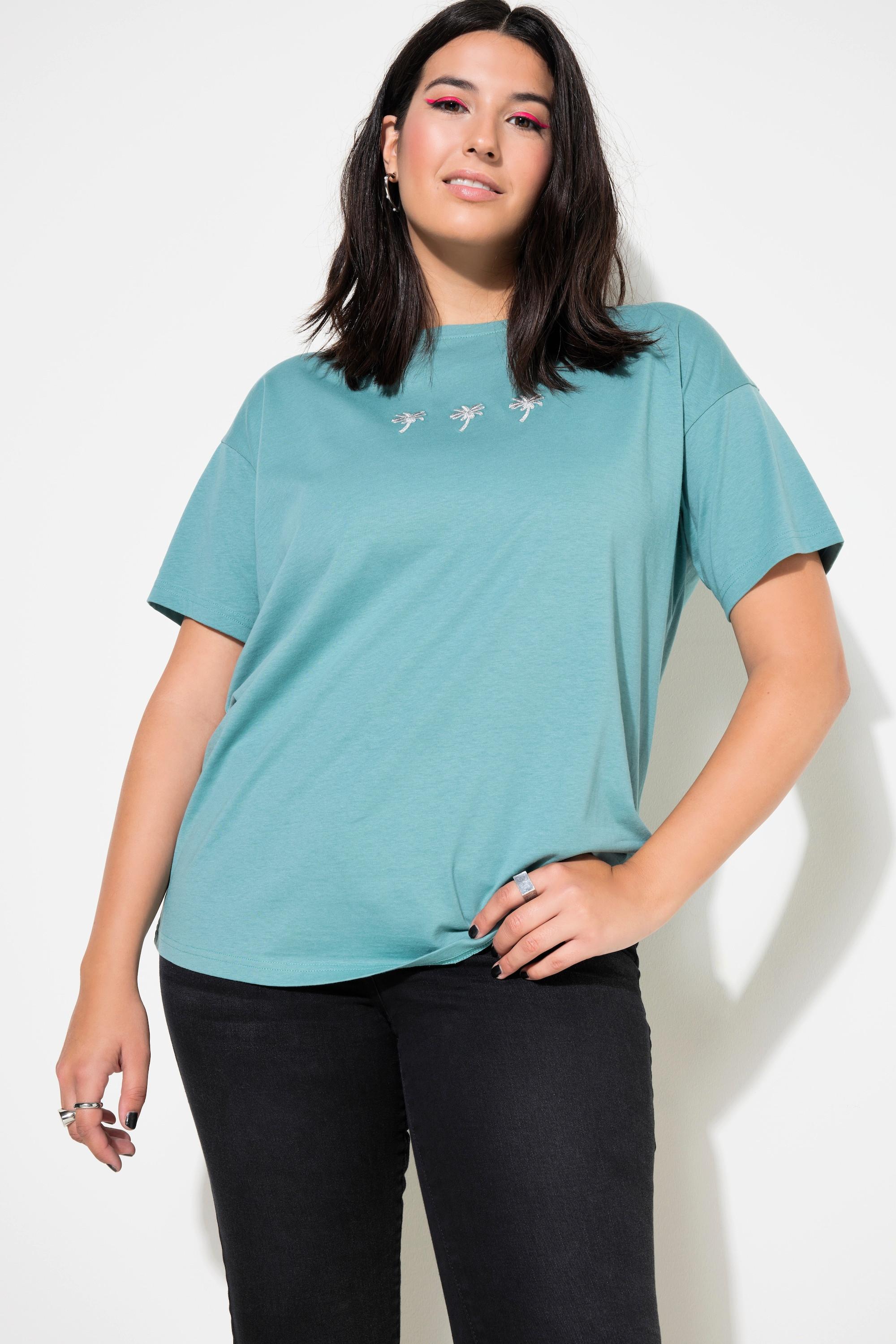 Studio Untold T-shirt oversized girocollo con ricamo palme  