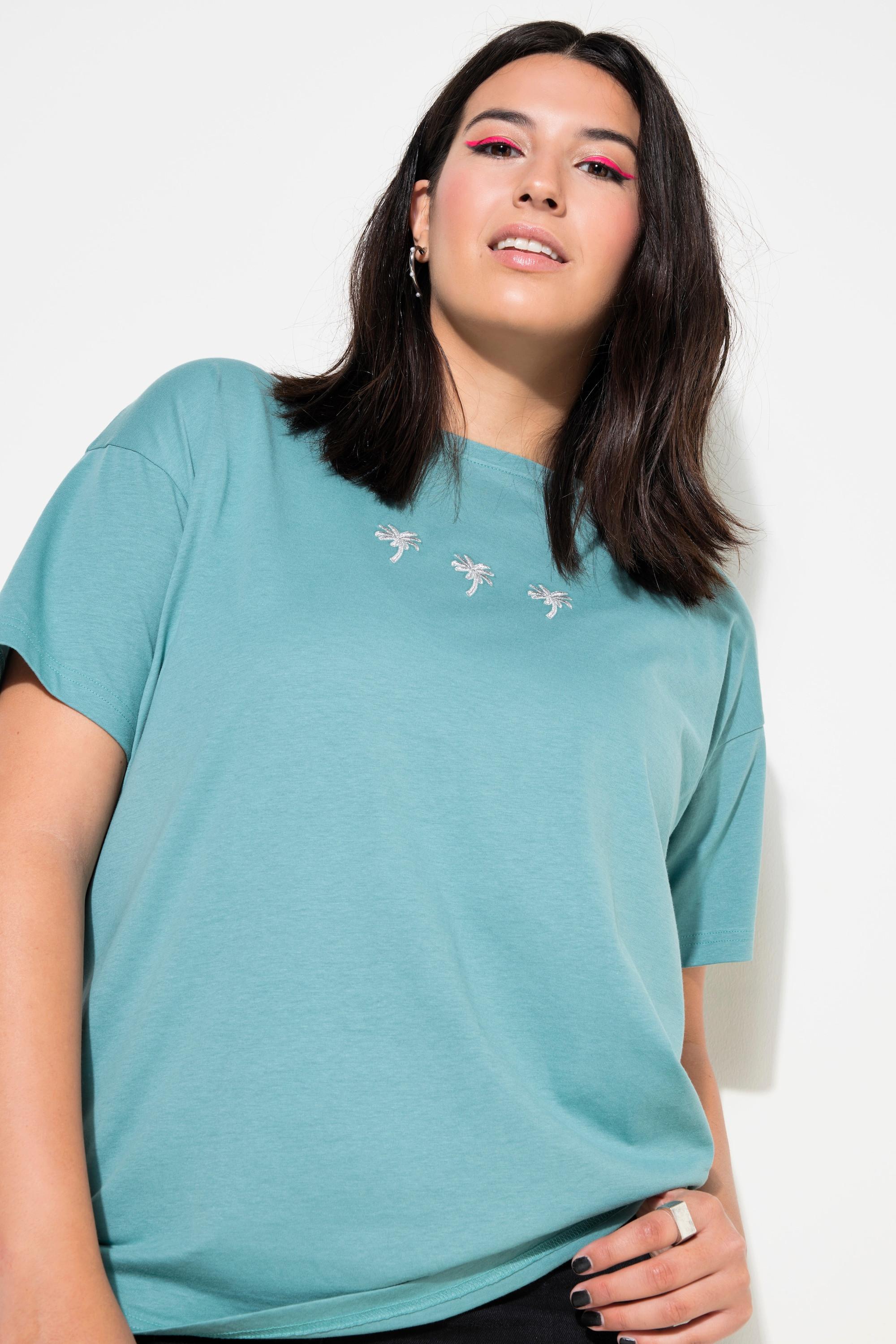 Studio Untold T-shirt oversized girocollo con ricamo palme  