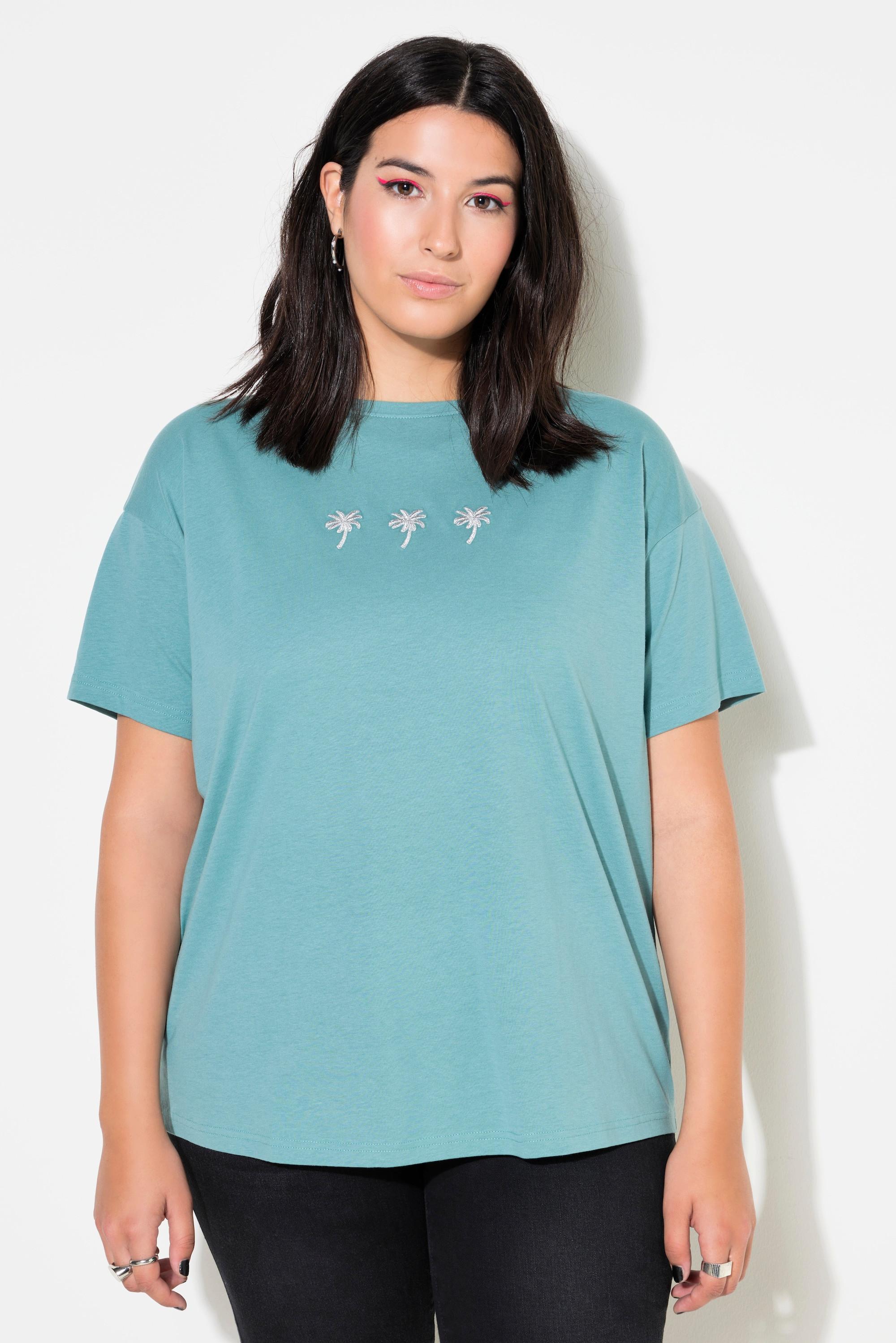 Studio Untold T-shirt oversized girocollo con ricamo palme  