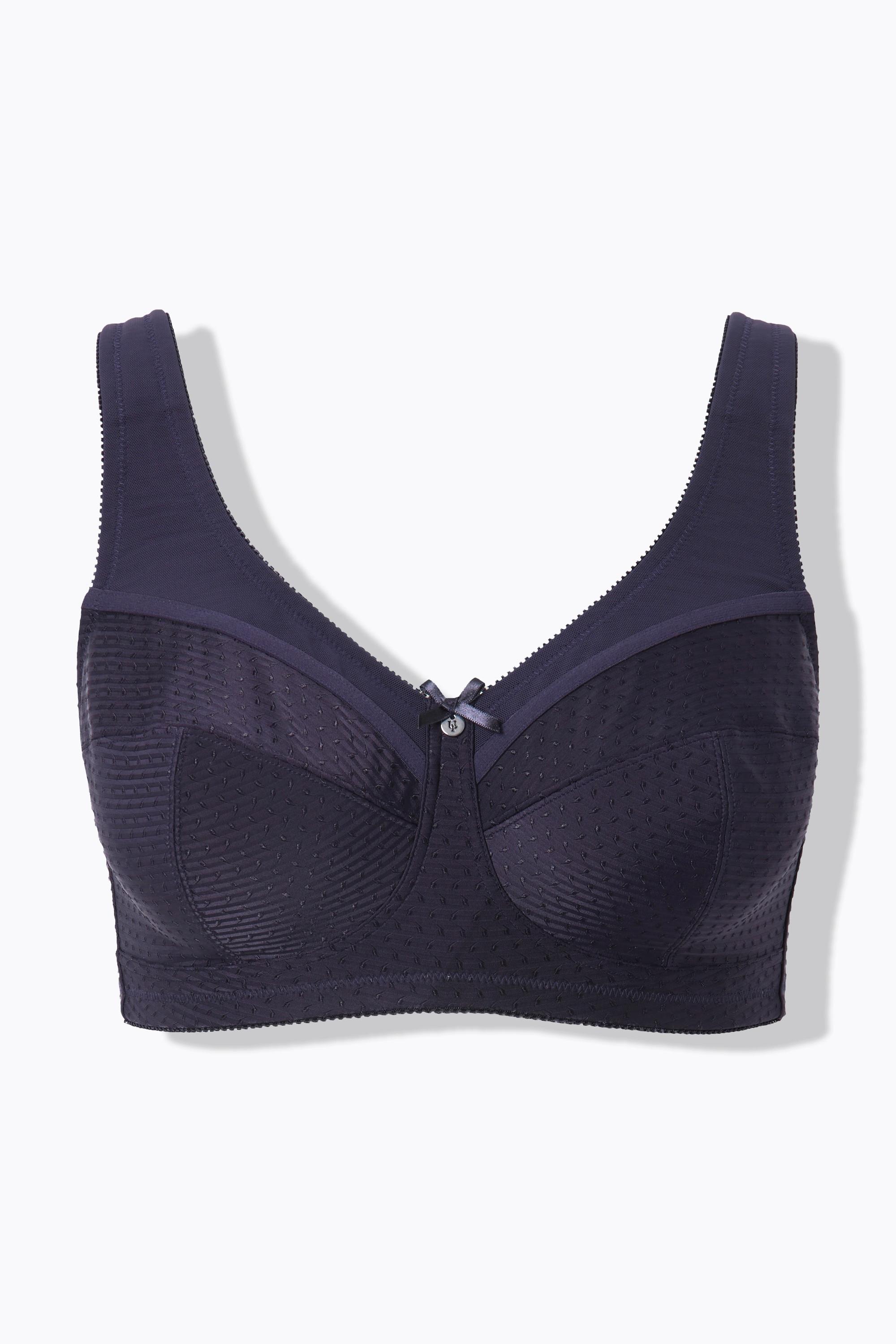 Ulla Popken  Reggiseno sostenitivo modello Kelly senza ferretto e con texture e coppa C-H 