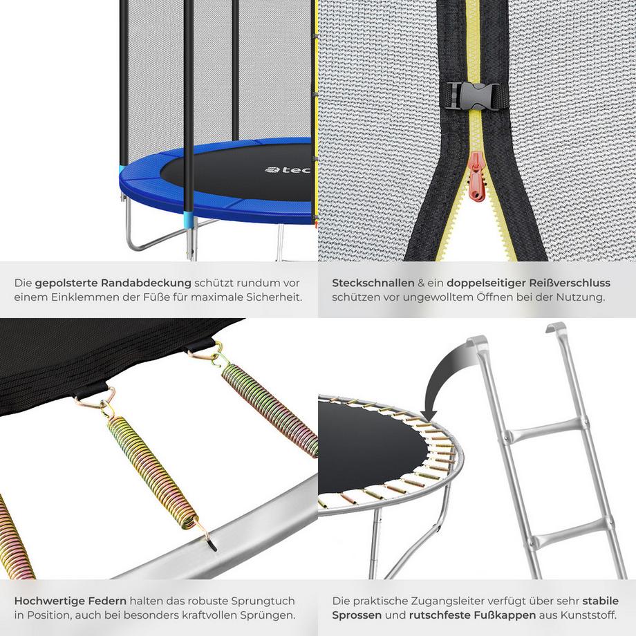 Tectake  Trampolino Garfunky Ø 244 cm, certificato GS 