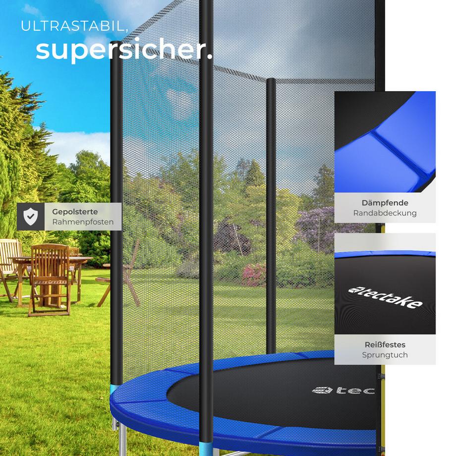 Tectake  Trampolino Garfunky Ø 244 cm, certificato GS 