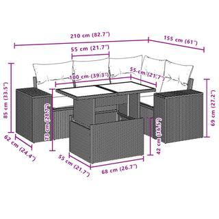 VidaXL Garten sofagarnitur poly-rattan  