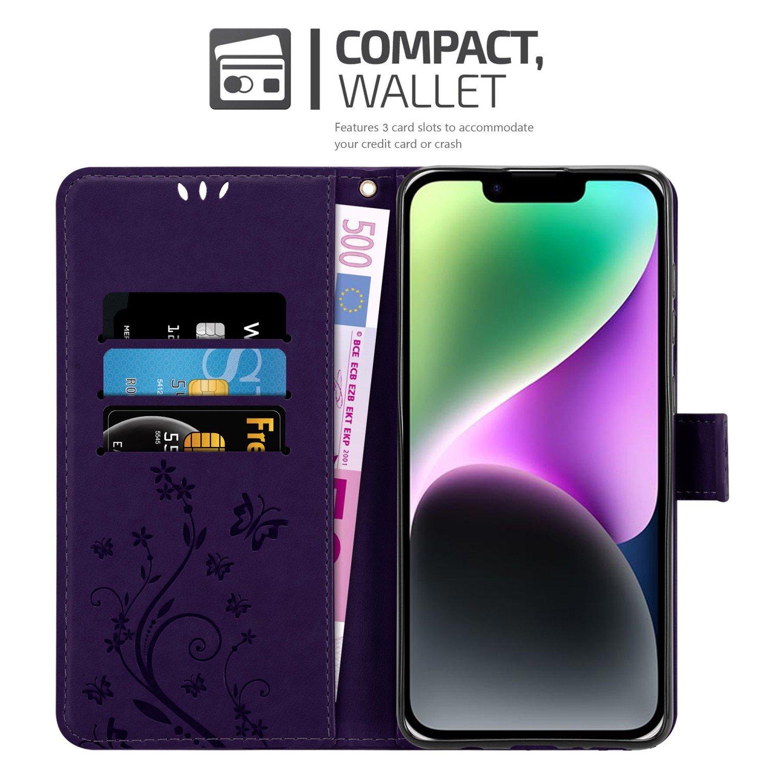 Cadorabo  Hülle für Apple iPhone 14 Blumen Design Magnetverschluss 