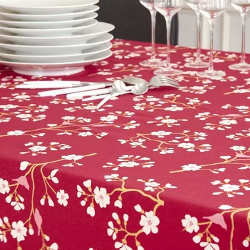 Tischdecke abwaschbar rund oder ovale Kirschblüte