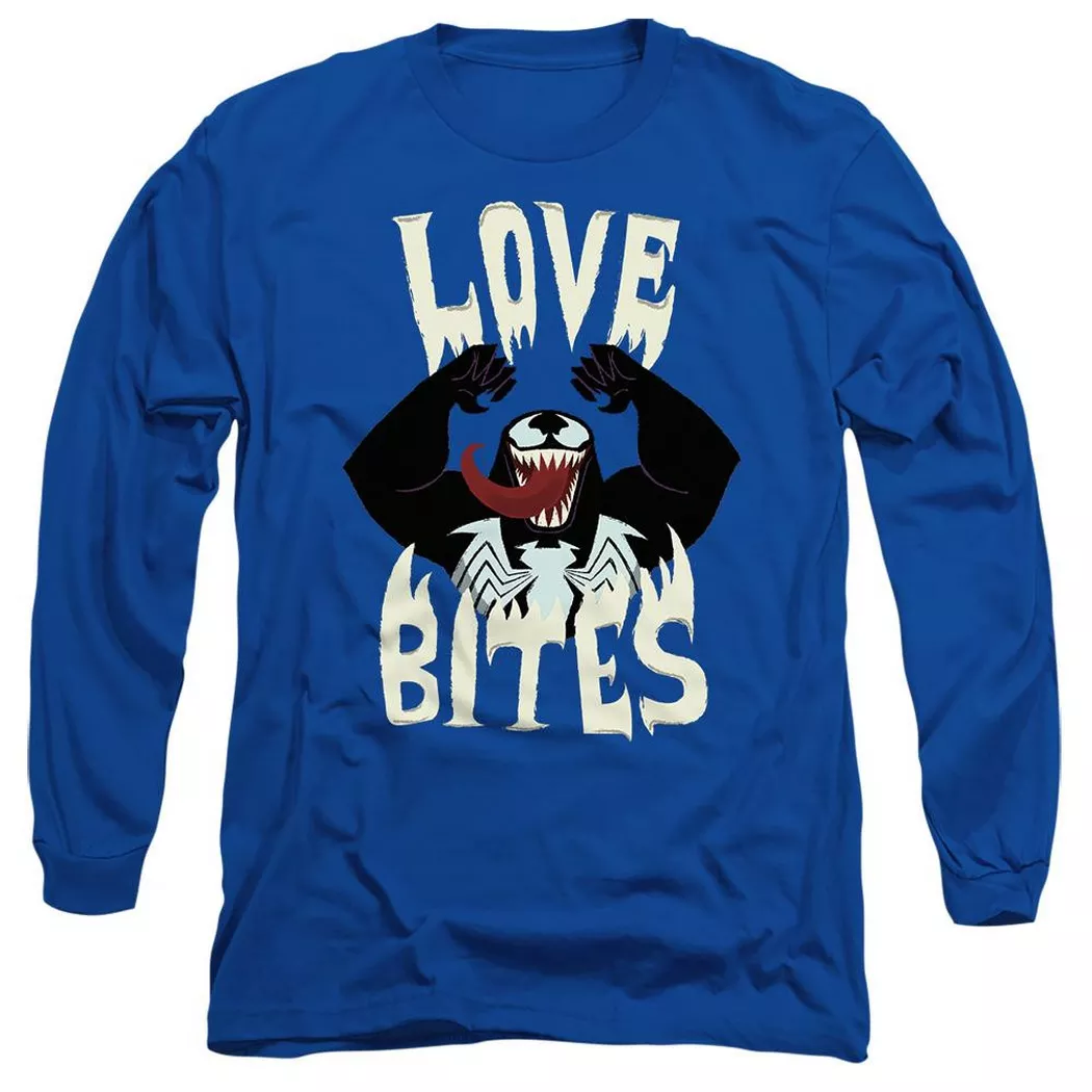 Venom - Love Bites TShirt Valentinstag, per donna, Blu Reale, Größe M