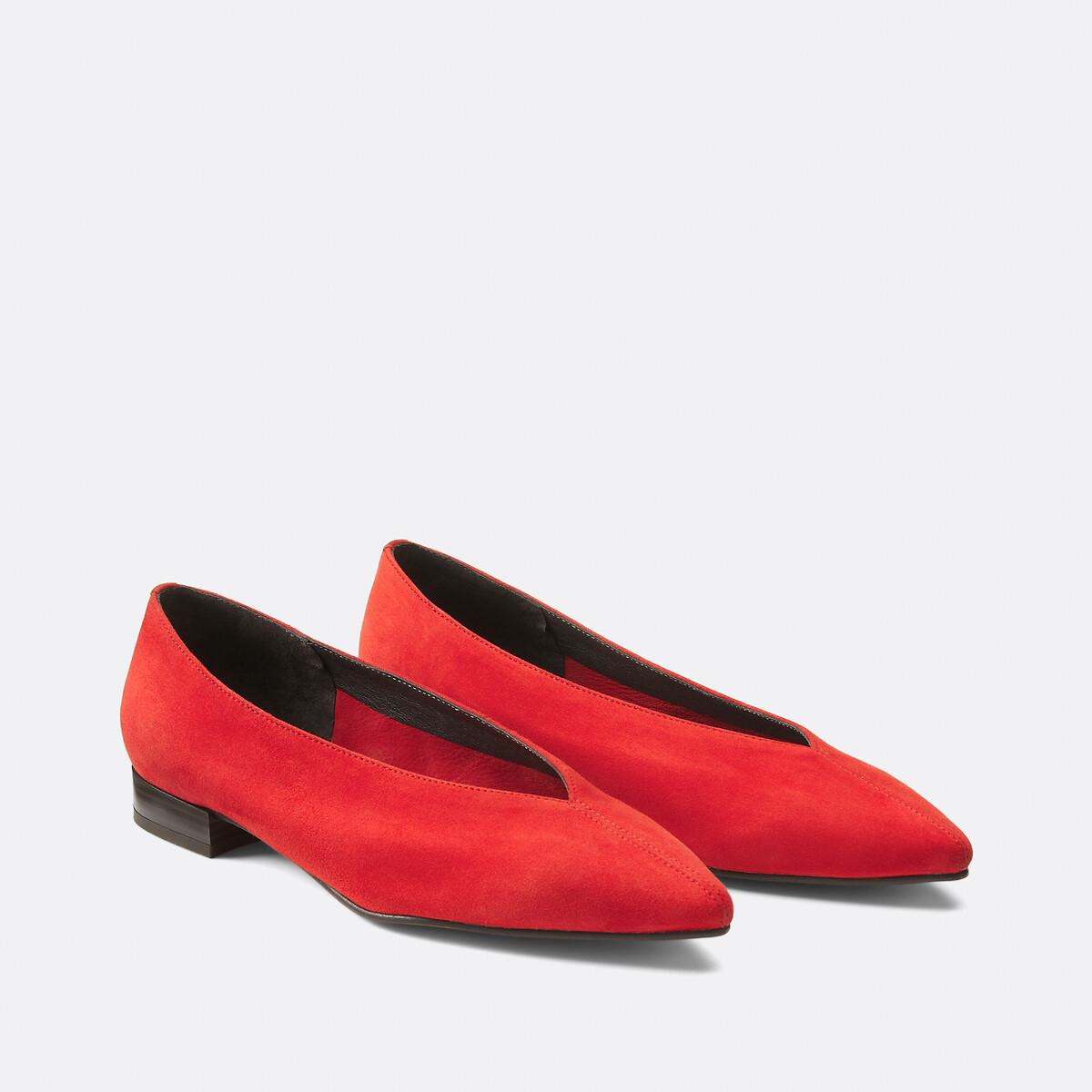 La Redoute Collections  Flache Lederballerinas mit spitzer Zehenkappe 