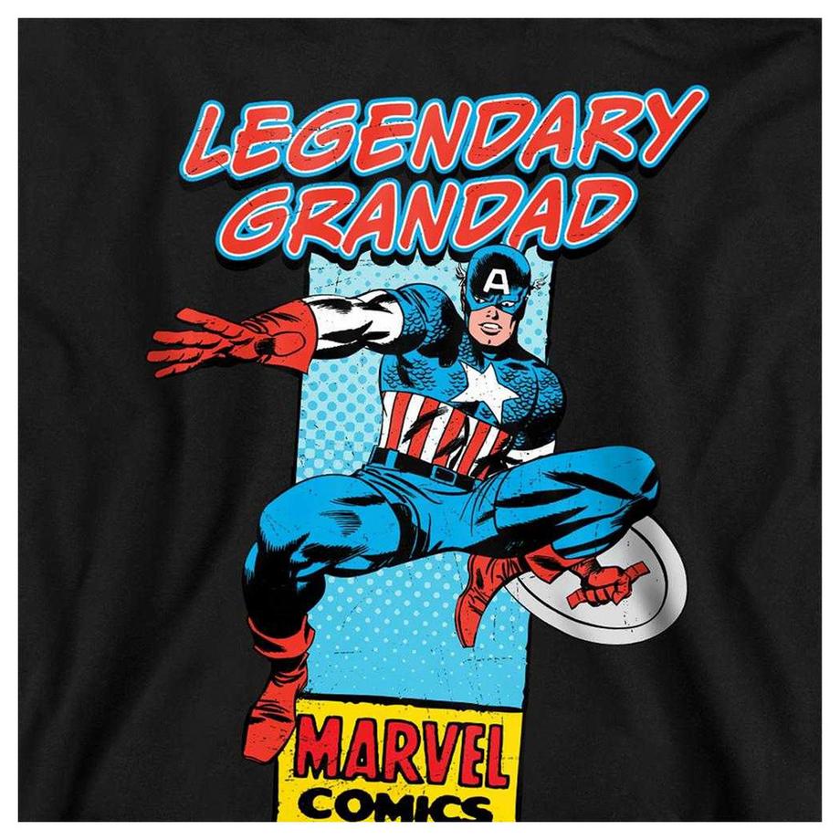 Marvel Comics  T-ShirtMotif Captain America Motiftyle Rectangle D'angle Legendary Grandad 