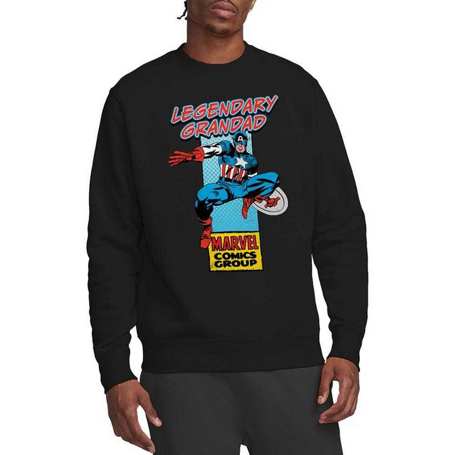 Marvel Comics  T-ShirtMotif Captain America Motiftyle Rectangle D'angle Legendary Grandad 