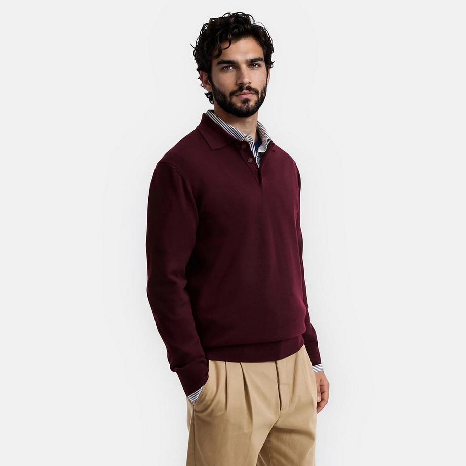 Pullover mit Polokragen aus Merinowolle