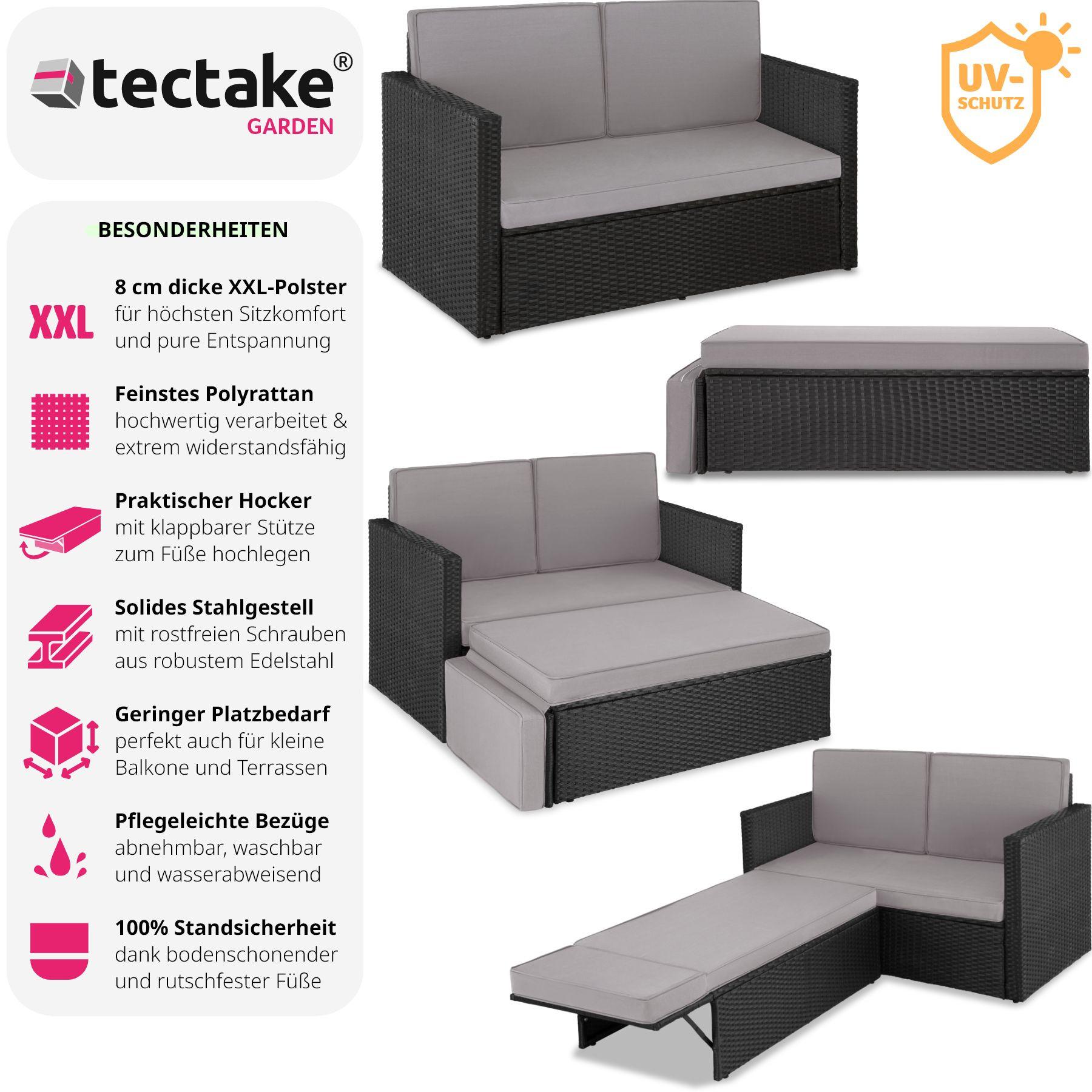 Tectake Canapé de jardin CORFOU modulable  