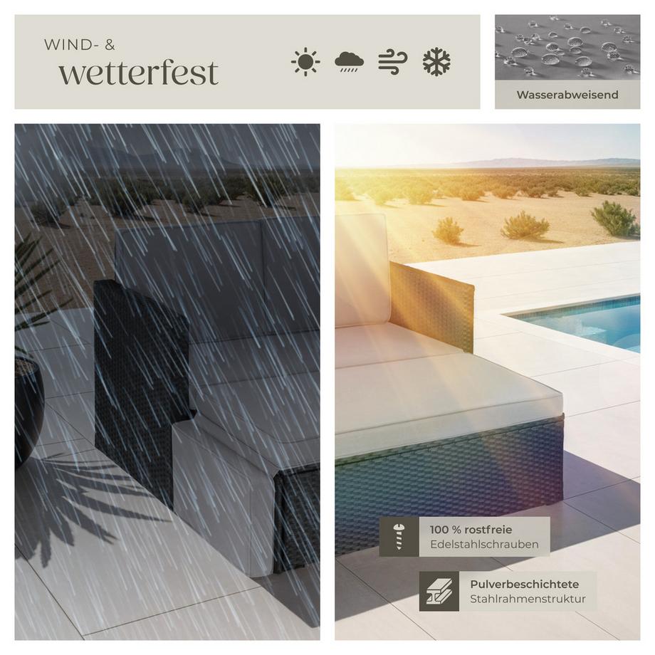 Tectake Rattan Lounge Korfu 2-Sitzer widerstandsfähig  