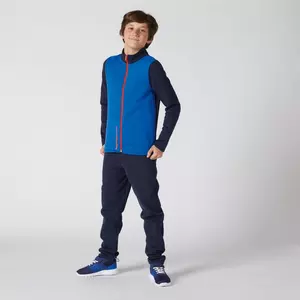 Trainingsanzug Baumwolle Warmy Zip Basic Kinder blau