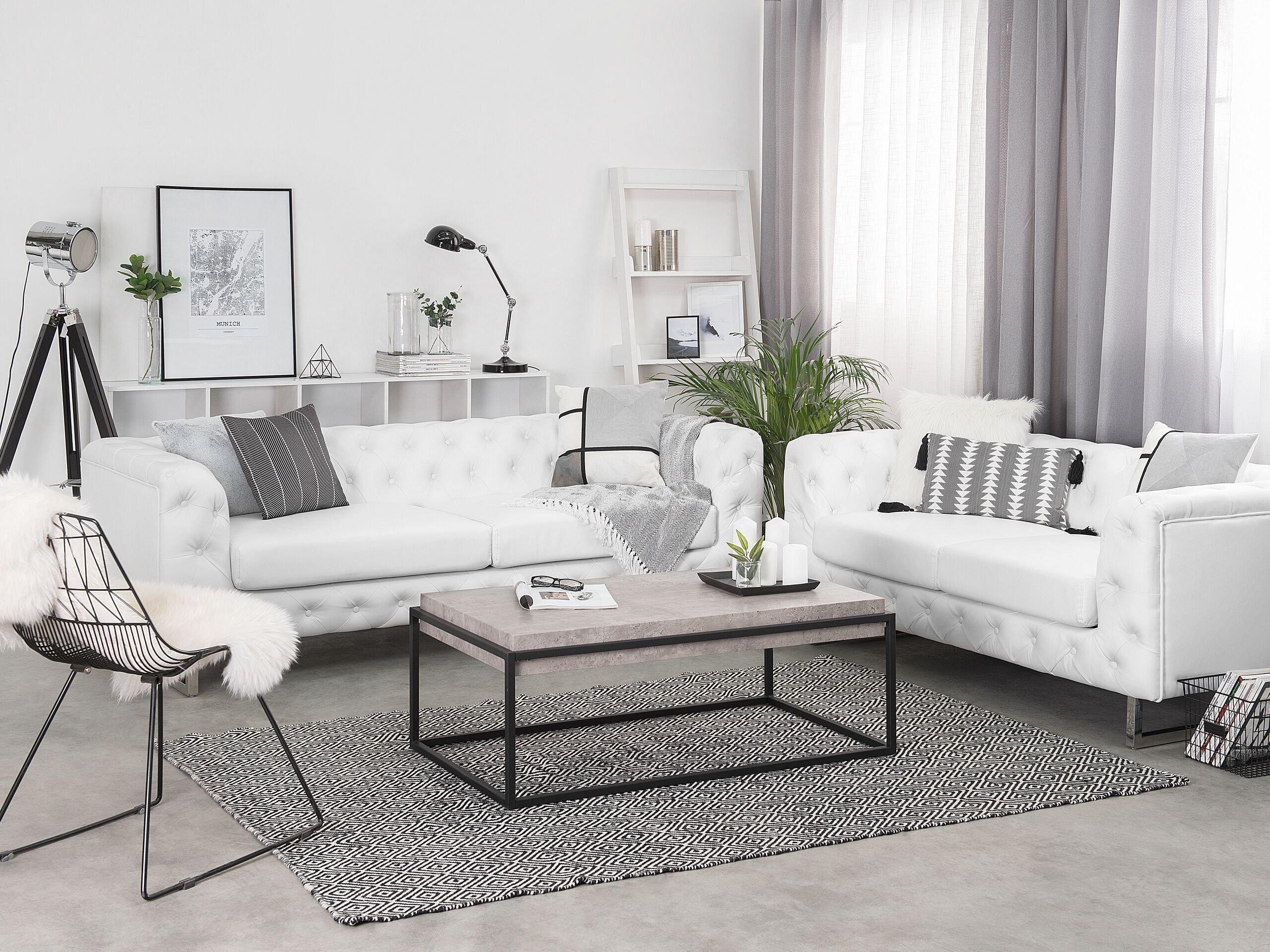 Beliani Wohnzimmer Set aus Kunstleder Glamourös VISSLAND  