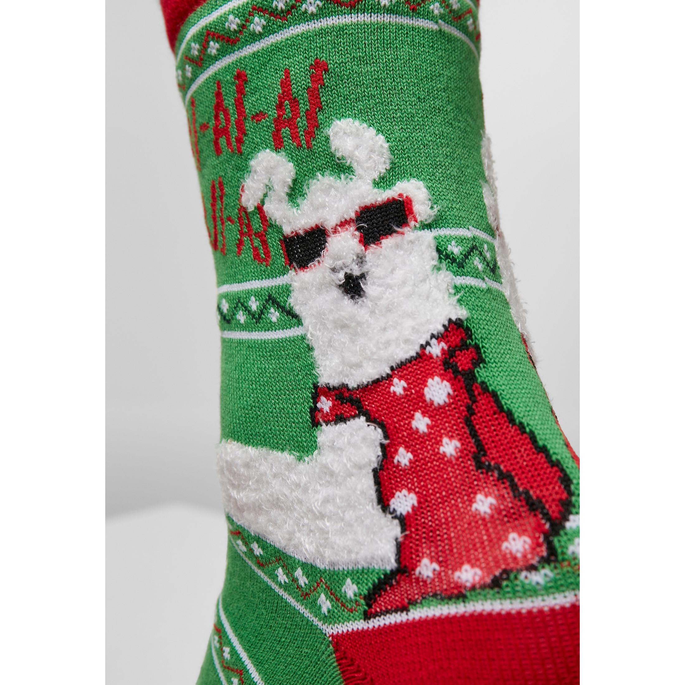 URBAN CLASSICS  chaussettes christmas lama (3pcs) 