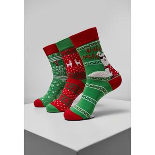 URBAN CLASSICS  chaussettes christmas lama (3pcs) 