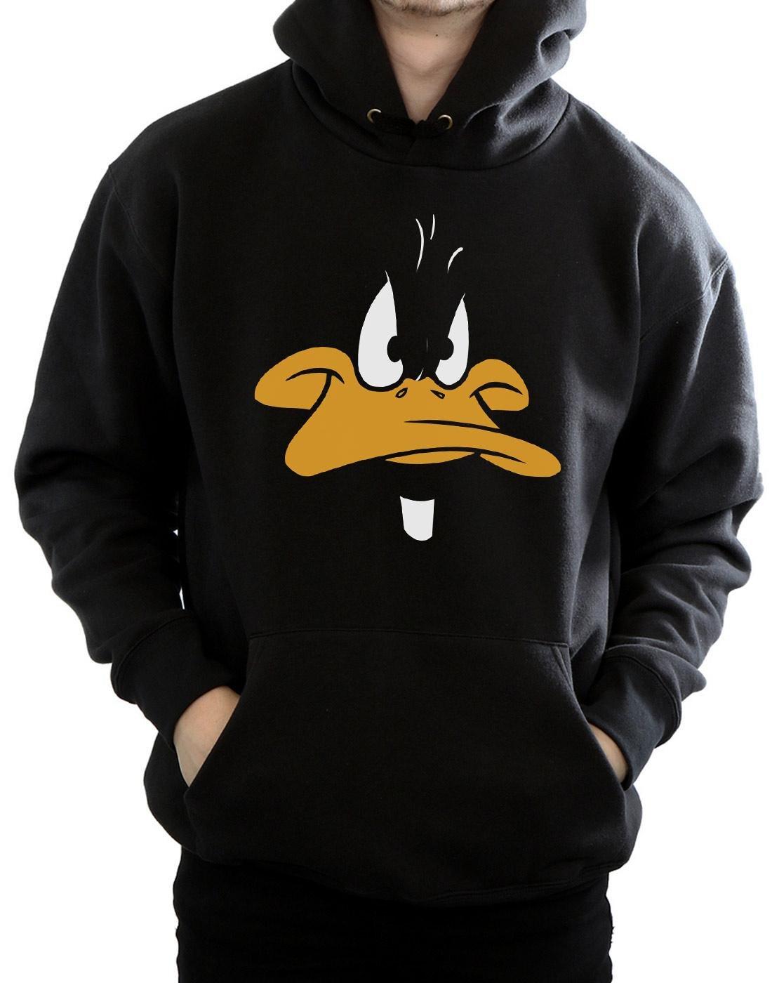 LOONEY TUNES Daffy Duck Face Felpa con Cappuccio  