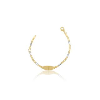 MUAU Schmuck  ID-Bracelet Fantasie Gelbgold 585 oval 2.3mm, 14cm 