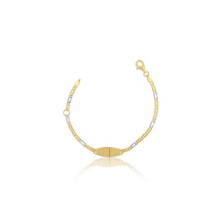 MUAU Schmuck  ID-Bracelet Fantasie Gelbgold 585 oval 2.3mm, 14cm 