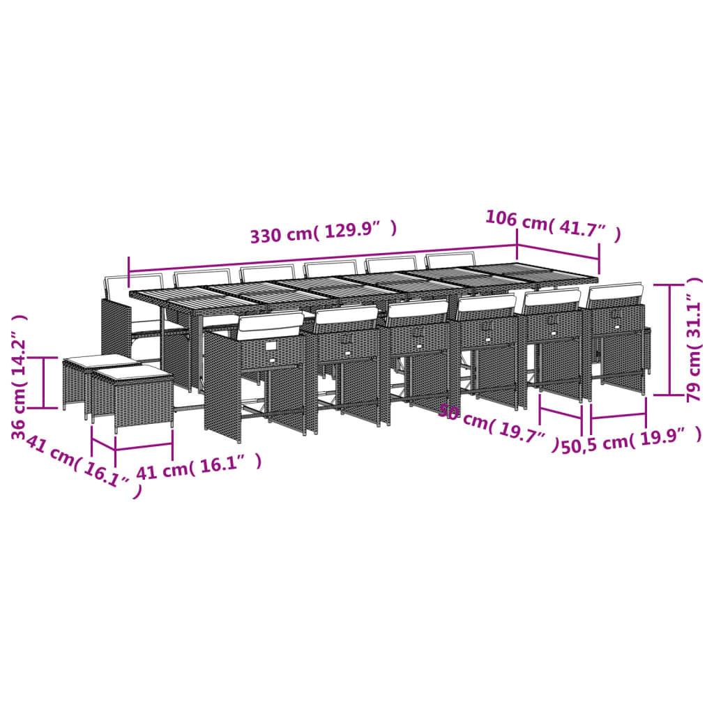 VidaXL Ensemble de salle à manger de jardin rotin synthétique  