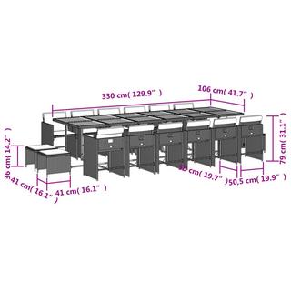 VidaXL Ensemble de salle à manger de jardin rotin synthétique  