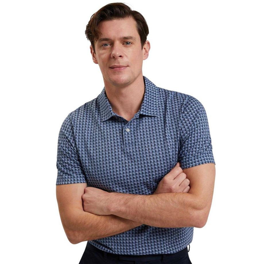 TED BAKER Maglietta Polo Maniche Corte con Stampa Geometrica  