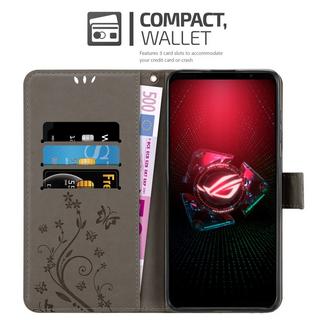 Cadorabo  Housse compatible avec Asus ROG Phone 5 - Coque de protection au design floral avec fermeture magnétique, fonction de support et emplacements pour cartes 