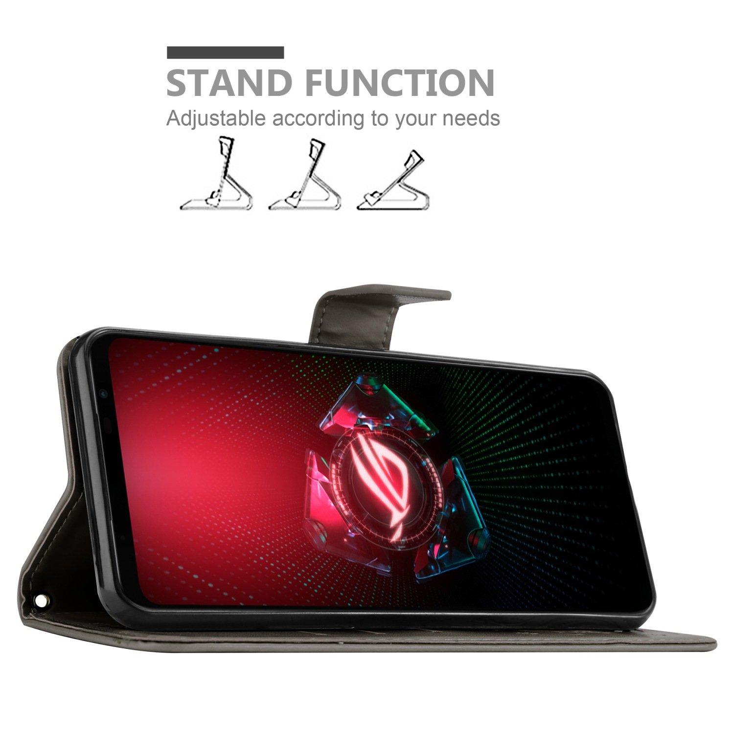 Cadorabo  Housse compatible avec Asus ROG Phone 5 - Coque de protection au design floral avec fermeture magnétique, fonction de support et emplacements pour cartes 