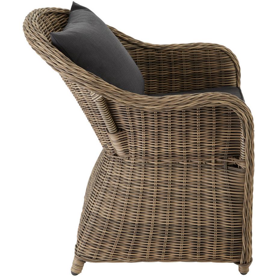 Tectake Aluminium Rattan Sitzgruppe Zürich wetterfest und UV-beständig natürlich nachempfundenes Geflecht  