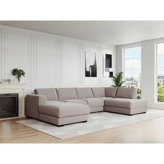 Vente-unique Wohnlandschaft mit Ecke - Ecke links - Stoff - Beige - MESETA  